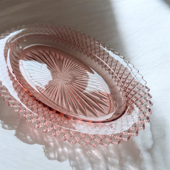 Vintage Anchor Hocking Miss America Pink Depression Glass Celery Dish - Picture 9 of 12